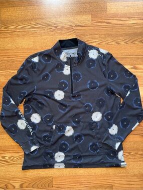 Municipal Navy Floral Half-Zip Pullover Large Golf